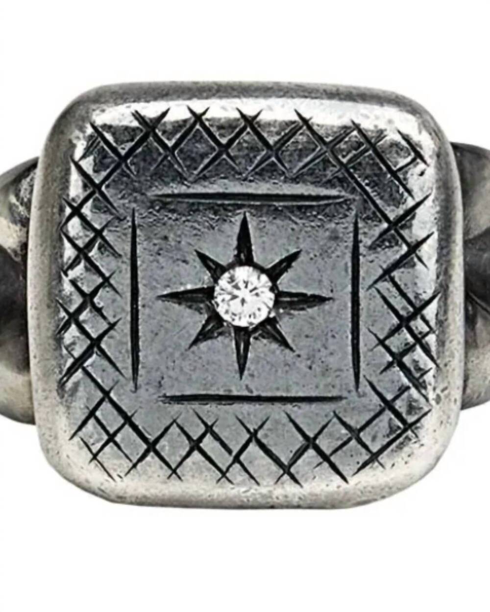 NEW BOTTEGA VENETA men's cubic zirconia studded ring in silver - Picture 2 of 2